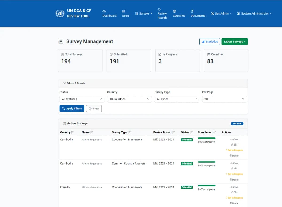 CCA-CF Survey Application