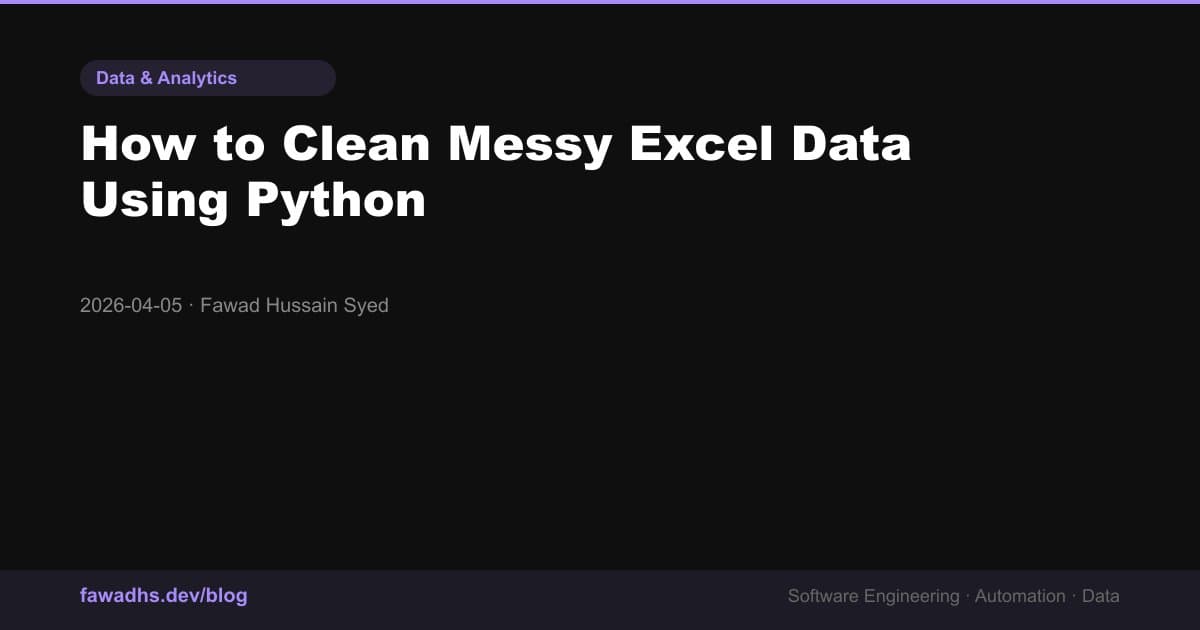 How to Clean Messy Excel Data Using Python