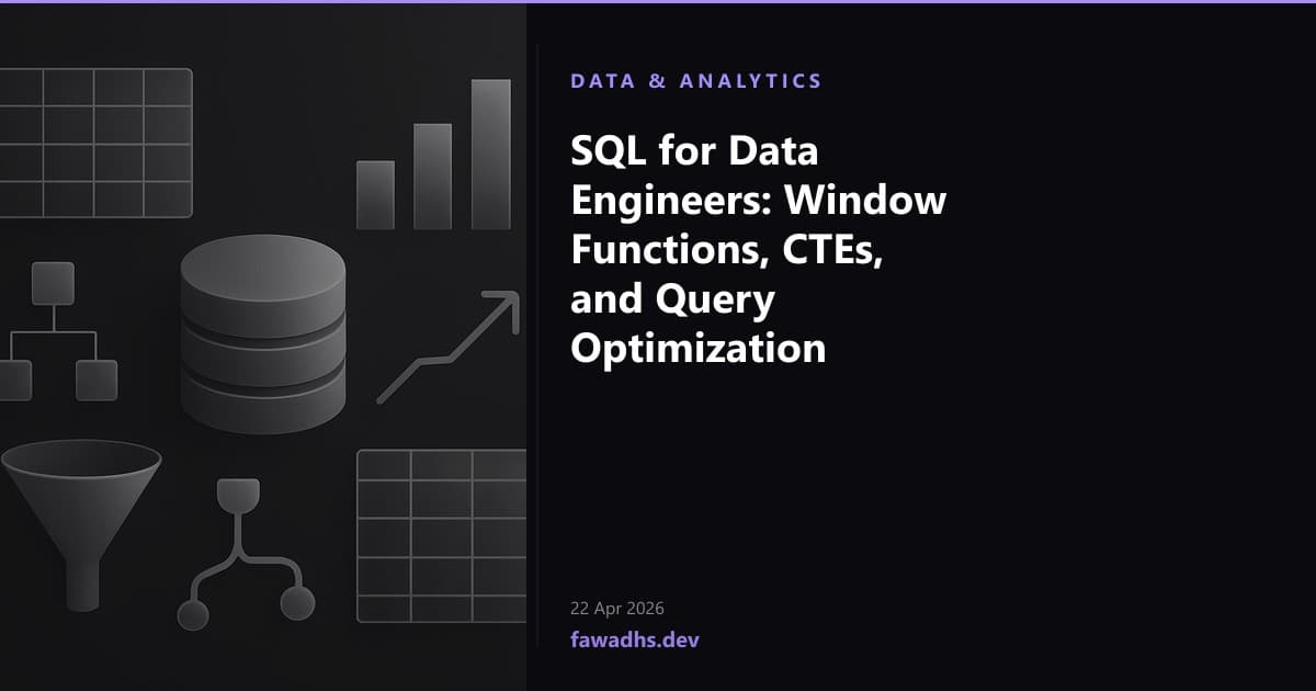 SQL for Data Engineers: Window Functions, CTEs, and Query Optimization