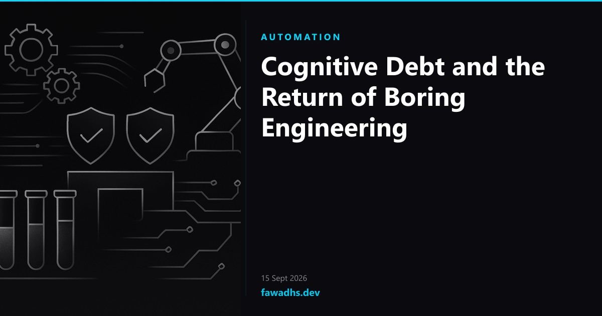 Cognitive Debt and the Return of Boring Engineering