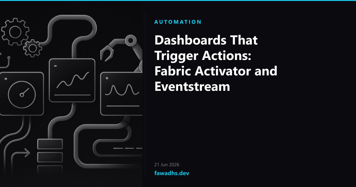Dashboards That Trigger Actions: Fabric Activator and Eventstream