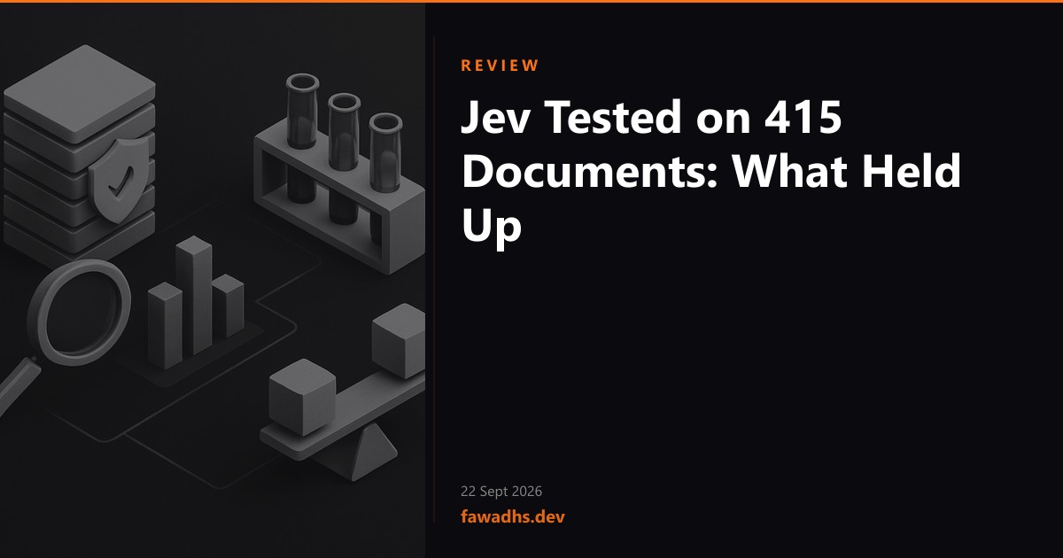 Jev Tested on 415 Documents: What Held Up