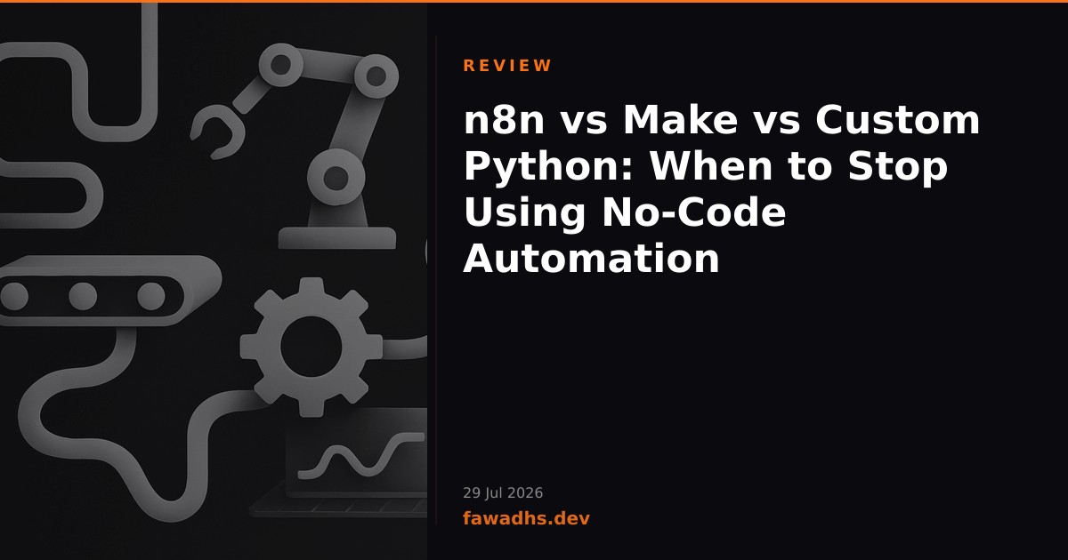 n8n vs Make vs Custom Python: When to Stop Using No-Code Automation