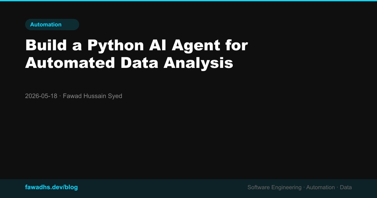 Build a Python AI Agent for Automated Data Analysis